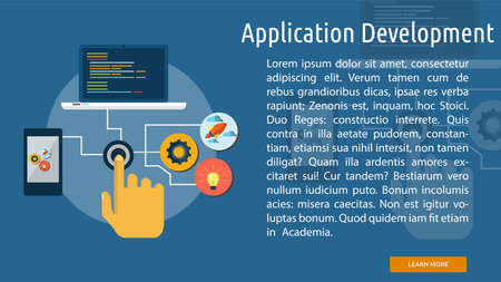 Application Development Conceptual Bannerのイラスト素材