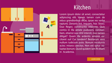 Kitchen Conceptual Bannerのイラスト素材