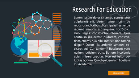 Research For Education Conceptual Bannerのイラスト素材