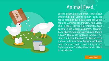 Animal Feed Conceptual Bannerのイラスト素材
