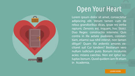 Open Your Heart Conceptual Bannerのイラスト素材