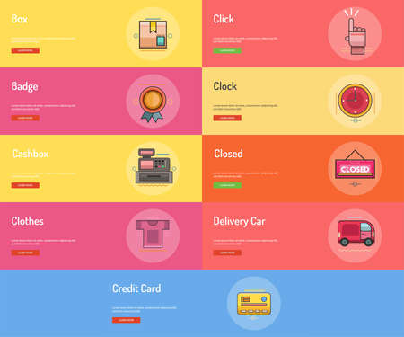 E-Commerce Conceptual Banner Designのイラスト素材