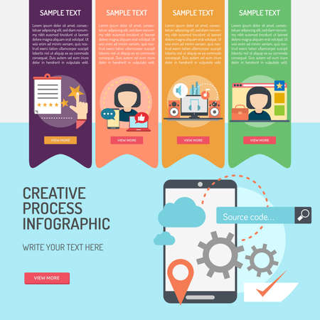 Infographic Creative Process banner icon designのイラスト素材