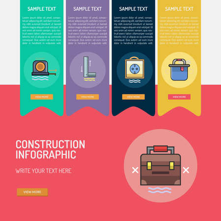 Construction icon Infographic banner designのイラスト素材