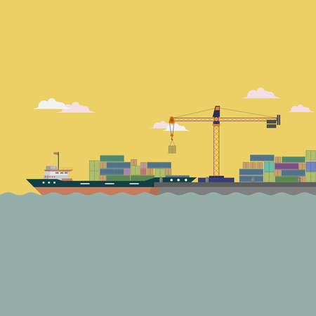 Harbor Ship Backgroundのイラスト素材