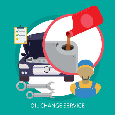 Oil Change Service Conceptual Designのイラスト素材