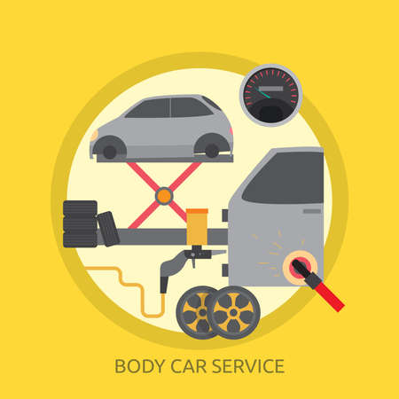 Body Car Service Conceptual Designのイラスト素材