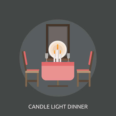 Candle Light Dinner Conceptual Designのイラスト素材