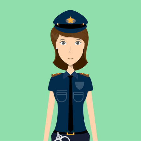 Police Lady Characterのイラスト素材