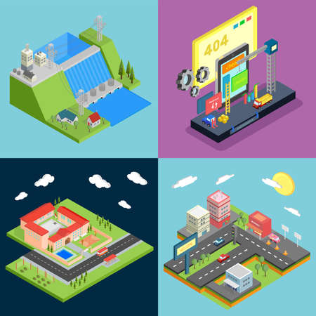 Isometric Set vector illustration.のイラスト素材