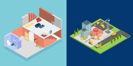 Isometric Set vector illustration.のイラスト素材