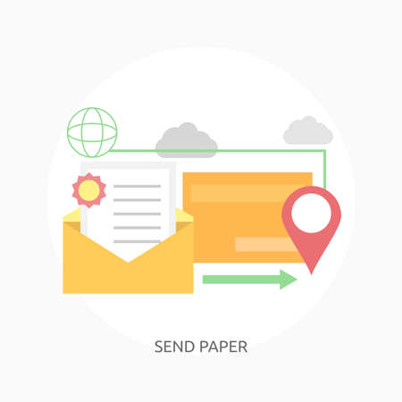 Send Paper illustrationのイラスト素材