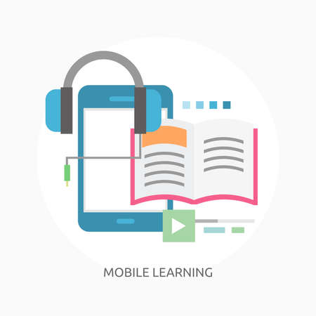 Mobile Learning illustrationのイラスト素材