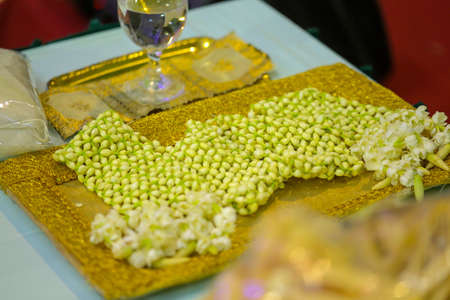 Wedding Party with Flower Decoration | Gold Decoration with Flowersの写真素材