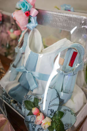 Wedding Party with Flower Decoration | Bag and Shoes Gift for Marriedのeditorial素材