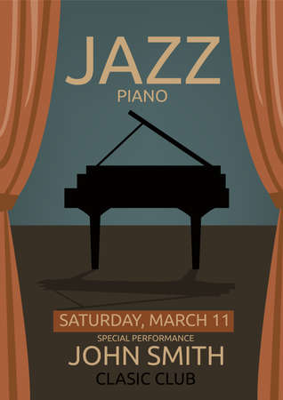 Jazz Music concert poster template vectorのイラスト素材