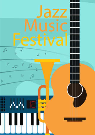 Jazz Music concert poster template vectorのイラスト素材