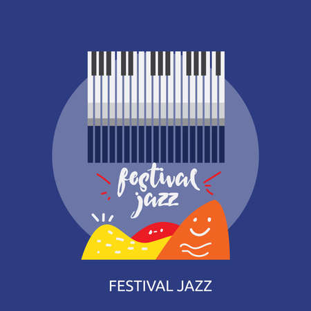 Festival Jazz Conceptual banner or poster design with pianoのイラスト素材