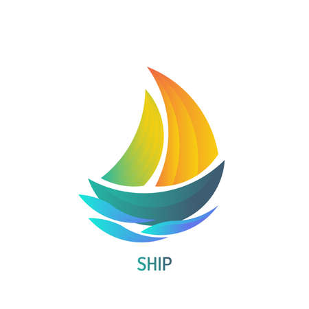 Ship icon Design with gradient colorのイラスト素材