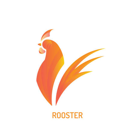 Rooster Logo | with golden ratio technique and gradient colorのイラスト素材