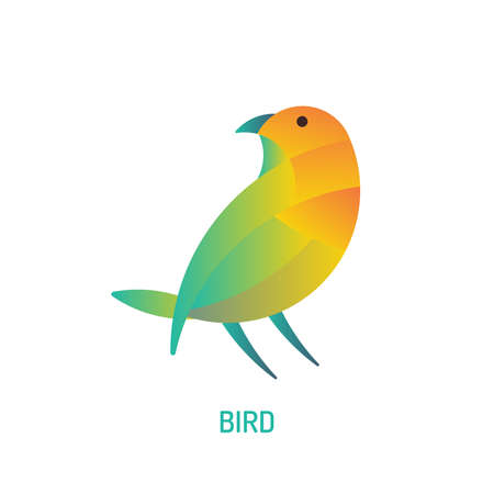 Bird Logo | with golden ratio technique and gradient colorのイラスト素材