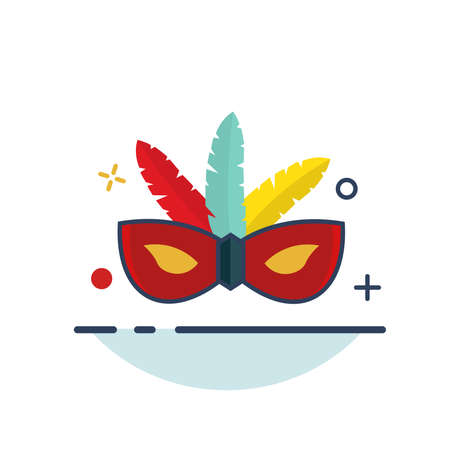 Carnival Icon | Mask Hat Icon - with Outline Filled Styleのイラスト素材