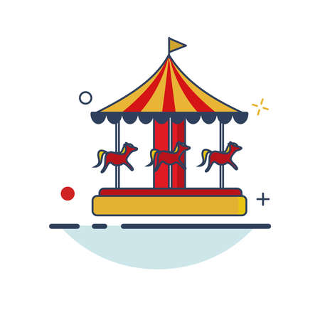 Carnival Icon | Playground Icon - with Outline Filled Styleのイラスト素材