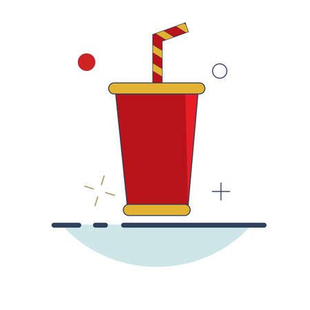 Carnival Icon | Cup Drink Icon - with Outline Filled Styleのイラスト素材