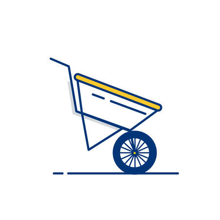 Gardening icon set | Wheek Barrow icon - with Outline Filled Styleのイラスト素材