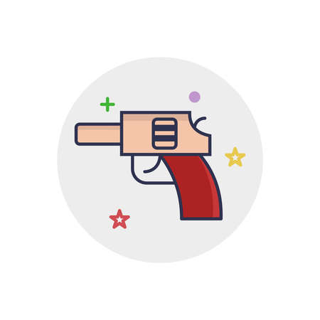 Gun icon | Children Toys - with Outline Filled Styleのイラスト素材