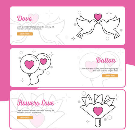 Wedding Banner Design with Outline Filled Styleのイラスト素材