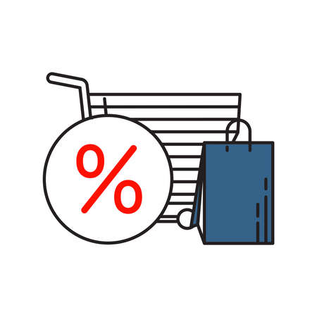 Shopping icon | Business and Finance - with Outline Filled Styleのイラスト素材