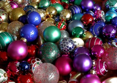 Christmas glass ballsの写真素材