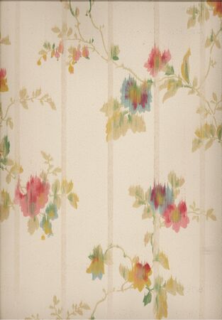 Vintage wallpaper from a very old home built in 1880の写真素材