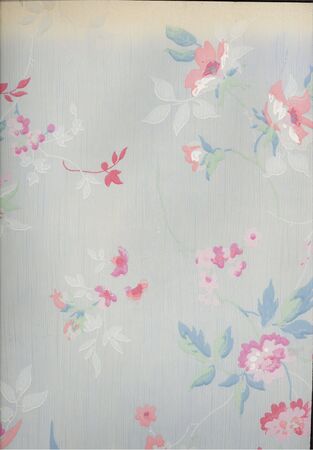 Vintage wallpaper from a very old home built in 1880の写真素材