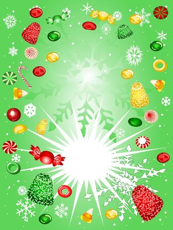 Christmas candy frameの写真素材