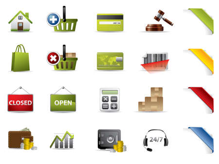 Shopping and auctions icons のイラスト素材