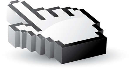 hand cursor 3d with shadowのイラスト素材