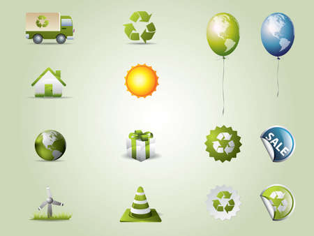 Eco icons setのイラスト素材