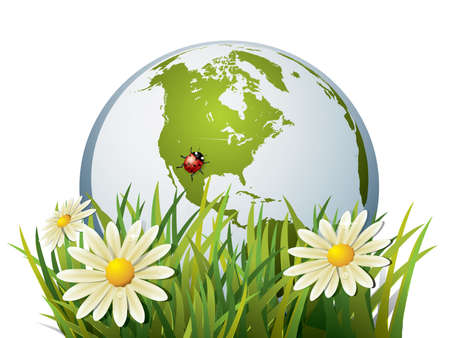 Earth in grassのイラスト素材