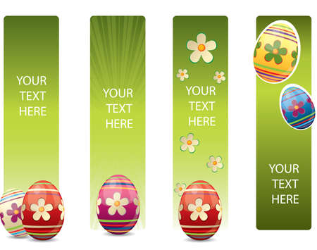 Easter banners with colorful Easter eggsのイラスト素材