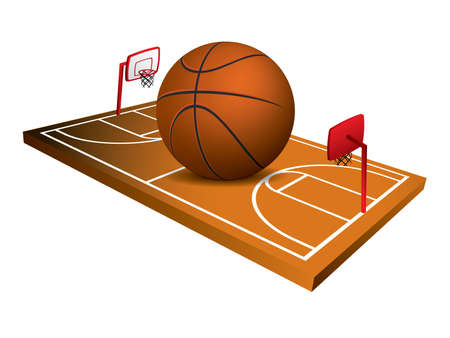 3d Basketball field vectorのイラスト素材