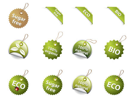bio and eco icons/labelsのイラスト素材