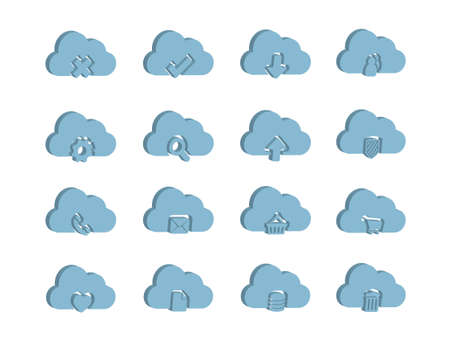 3d Icons for Cloud Computingのイラスト素材