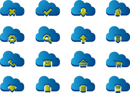 3d Icons for Cloud Computingのイラスト素材