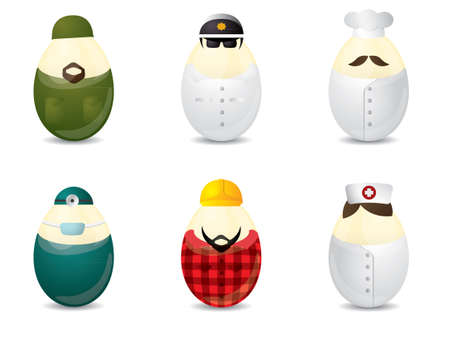 Easter eggs with uniformのイラスト素材