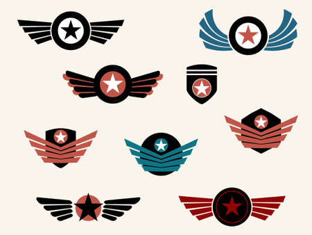 Shield and badge with wings