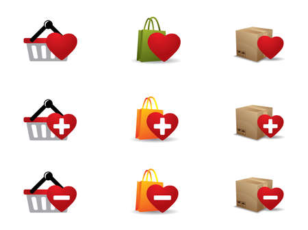 Valenintes day Shopping icons setのイラスト素材