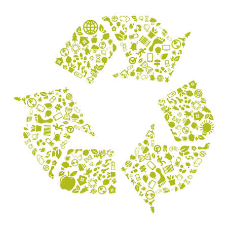 Green recycle iconのイラスト素材