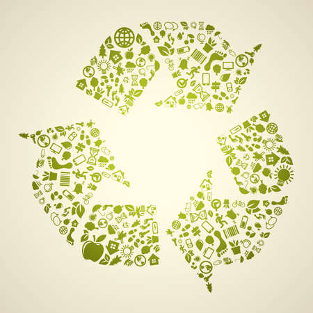Green recycle iconのイラスト素材